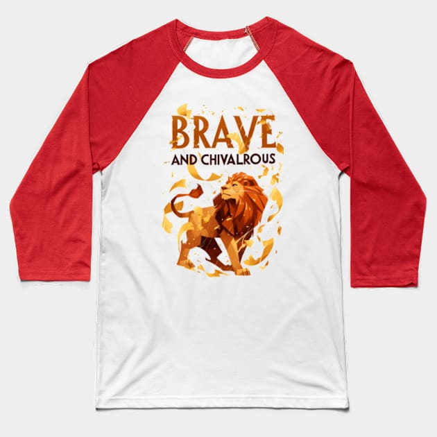 Brave and Chivalrous - Majestic Lion - Fantasy Baseball T-Shirt by Fenay-Designs